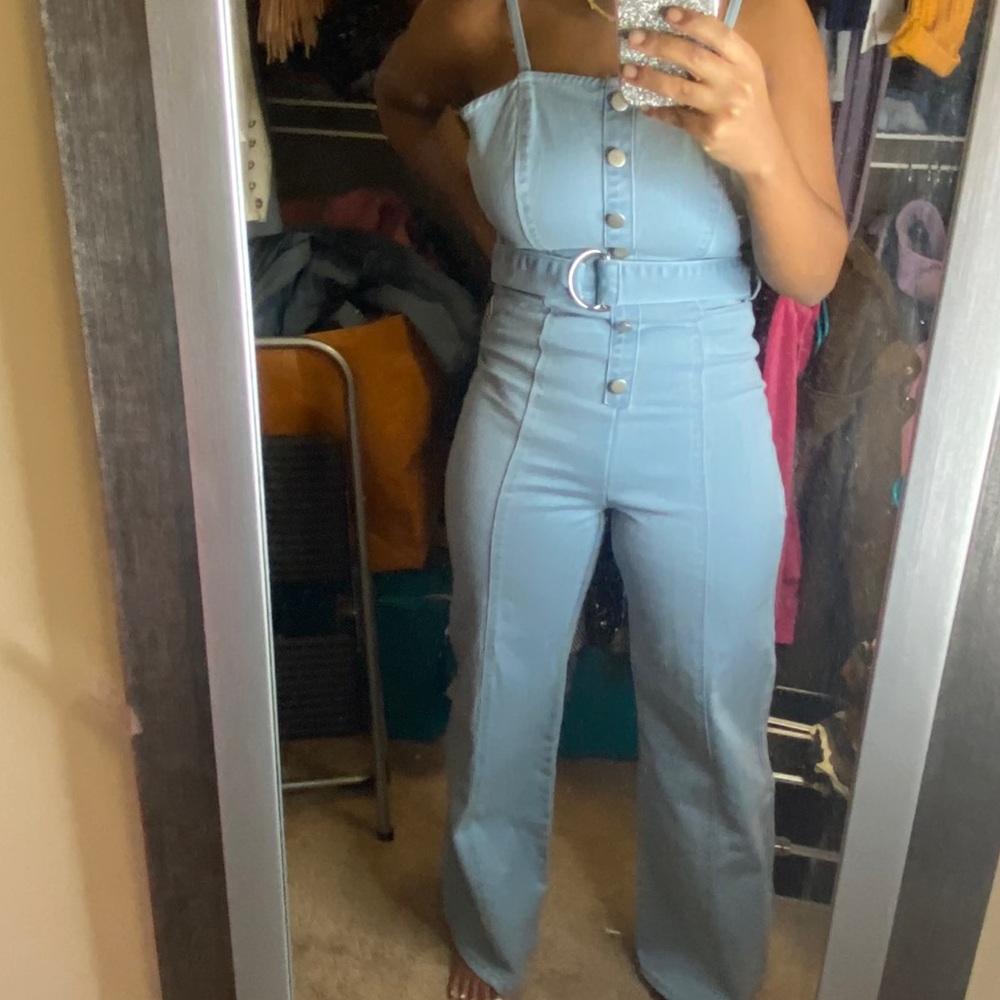 Light Wash Denim Jumpsuit